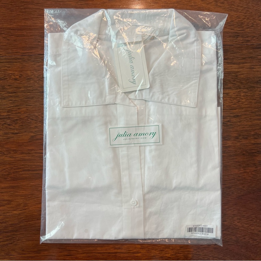 Julia Amory Antibes Top Blanc Medium NWT - Picture 5 of 16
